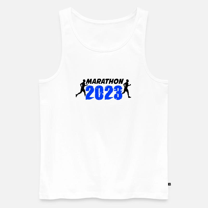 Marathon 2023 - Männer Premium Bio Tank Top - Weiß