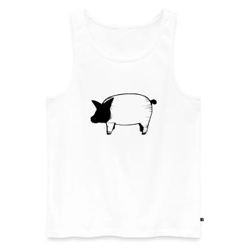 Pig Pigs Pigs Animal Animals Vector 7 - Men's Premium Organic Tank Top - white - Front - AI Model Male 178 light (178cm)