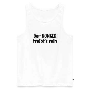Der Hunger treibt's rein - Männer Premium Bio Tank Top - Weiß - Vorne - Michal (187cm)