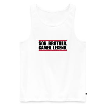 son brother gamer legend - Männer Premium Bio Tank Top - Weiß - Vorne - Michal (187cm)
