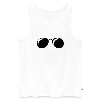 lunettes de soleil - Débardeur bio Premium Homme - blanc - Devant - AI Model Male 178 light (178cm)