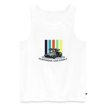 Conception colorée de t-shirt de voiture classique - Débardeur bio Premium Homme - blanc - Devant - AI Model Male 178 light (178cm)