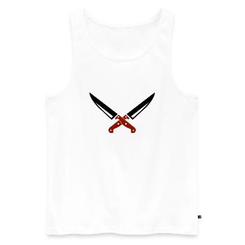 messer 01 - Männer Premium Bio Tank Top - Weiß - Vorne - AI Model Male 178 light (178cm)