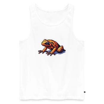 Pfeilgiftfrosch in retro 8 Bit Pixel Grafik - Männer Premium Bio Tank Top - Weiß - Vorne - AI Model Male 178 light (178cm)