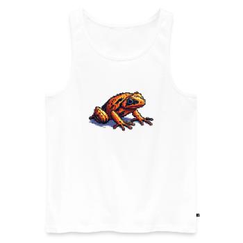 Poison dart frog dans des graphismes rétro pixel cool - Débardeur bio Premium Homme - blanc - Devant - AI Model Male 178 light (178cm)