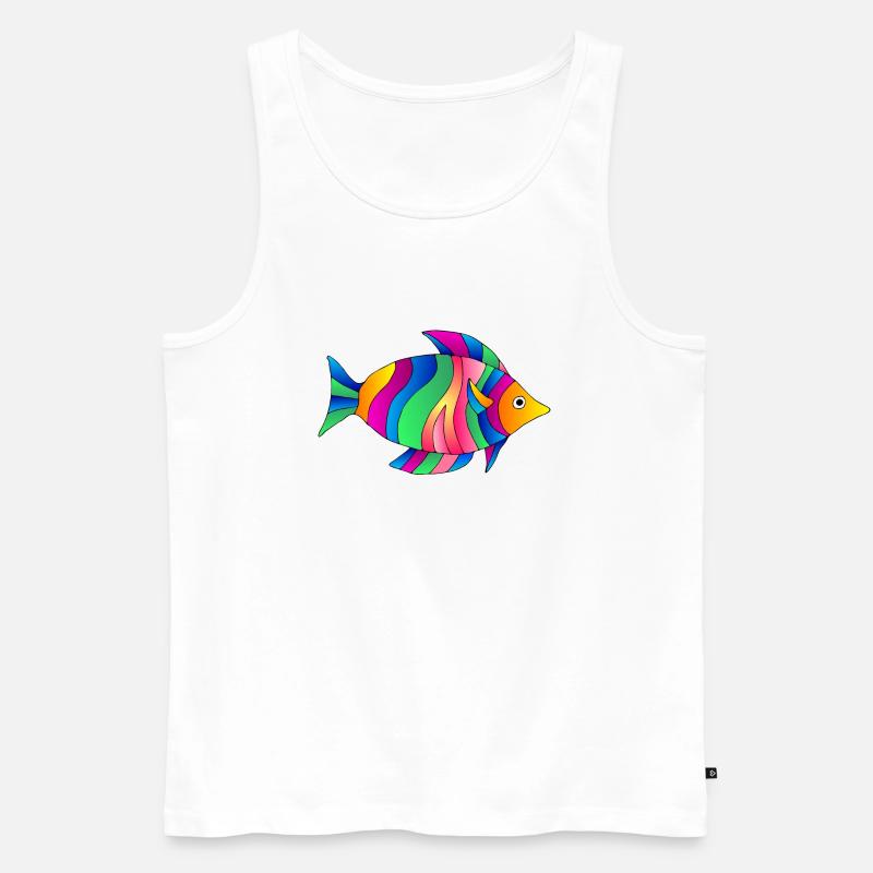 Fisch - Männer Premium Bio Tank Top - Weiß
