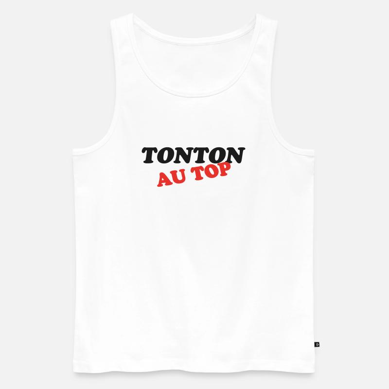 ONKEL AN DER SPITZE - Männer Premium Bio Tank Top - Weiß