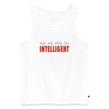 but intelligent - Men's Premium Organic Tank Top - white - Front - Michal (187cm)