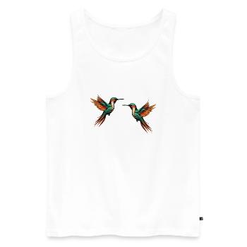 Oiseau Colibri2 - Débardeur bio Premium Homme - blanc - Devant - Michal (187cm)