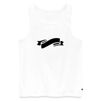 Banderole Symbol - Men's Premium Organic Tank Top - white - Front - AI Model Male 178 light (178cm)