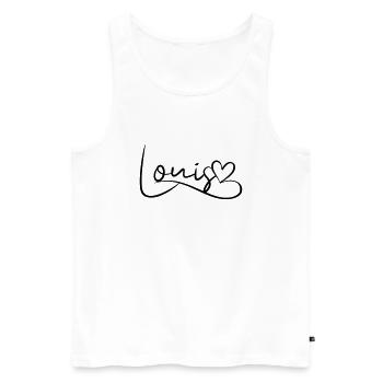 Louis Surname First Name Heart Decor - Men's Premium Organic Tank Top - white - Front - AI Model Male 178 light (178cm)