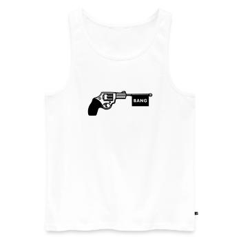 bang gun - Men's Premium Organic Tank Top - white - Front - AI Model Male 178 light (178cm)