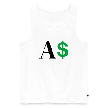 Dollar-Buchstabe - Männer Premium Bio Tank Top - Weiß - Vorne - Michal (187cm)