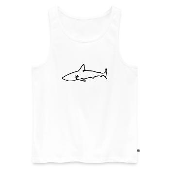 requin - Débardeur bio Premium Homme - blanc - Devant - Michal (187cm)