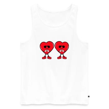 herz comic 2 - Männer Premium Bio Tank Top - Weiß - Vorne - AI Model Male 178 light (178cm)