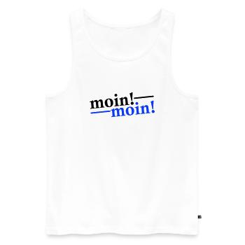 Moin Moin Gruß - Männer Premium Bio Tank Top - Weiß - Vorne - Michal (187cm)