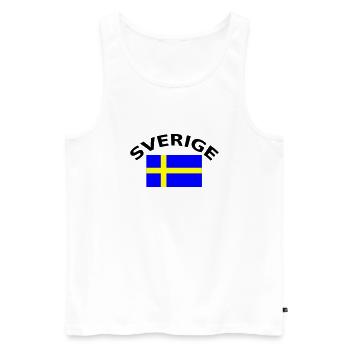 Sverige, la Suède, la Suède, drapeau, drapeau - Débardeur bio Premium Homme - blanc - Devant - Michal (187cm)