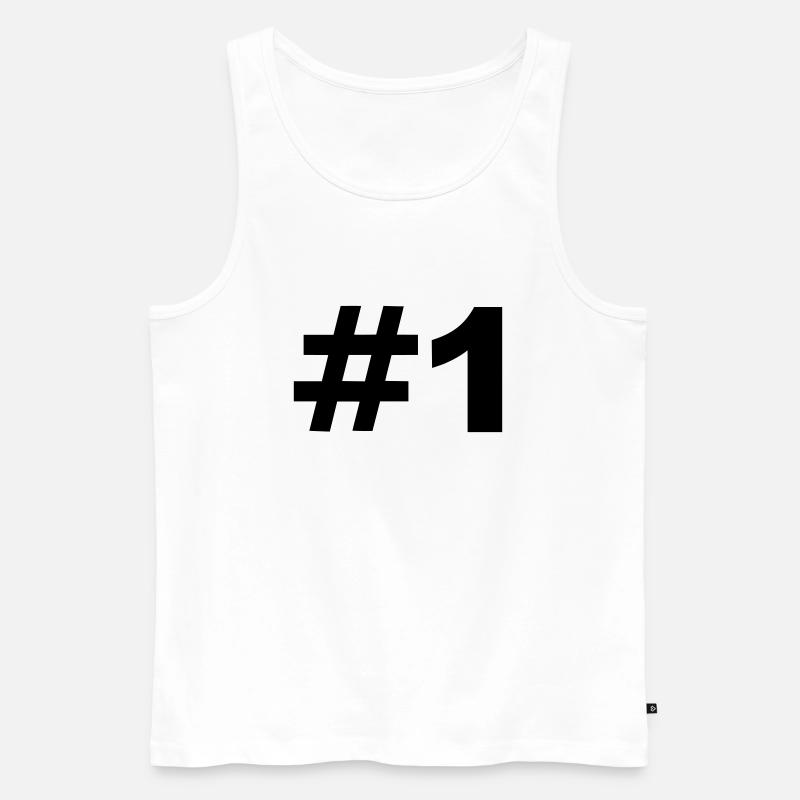 Nummer 1 - Männer Premium Bio Tank Top - Weiß