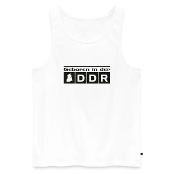 Geboren in der DDR - Männer Premium Bio Tank Top - Weiß - Vorne - Michal (187cm)