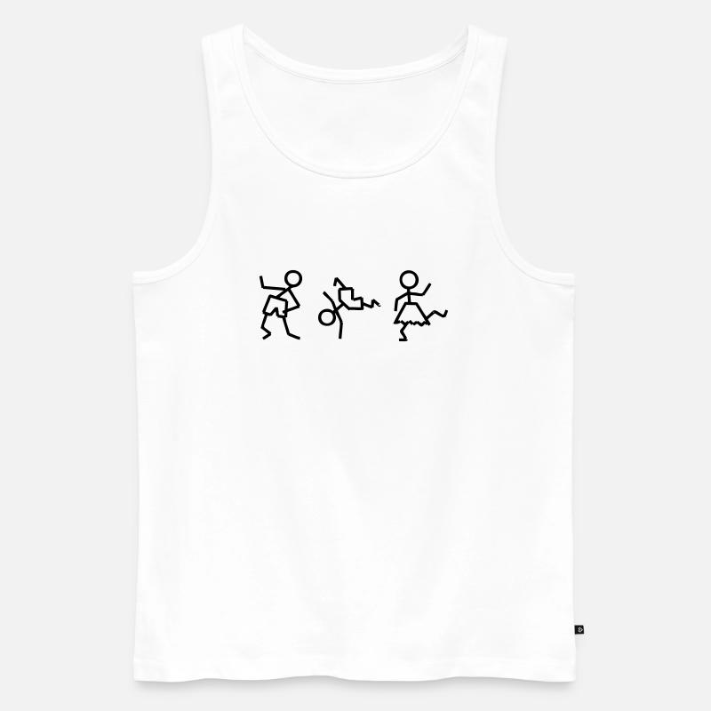 tanzende_maennchen3 - Männer Premium Bio Tank Top - Weiß