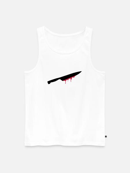 messer, klinge, blut, - Männer Premium Bio Tank Top - Weiß