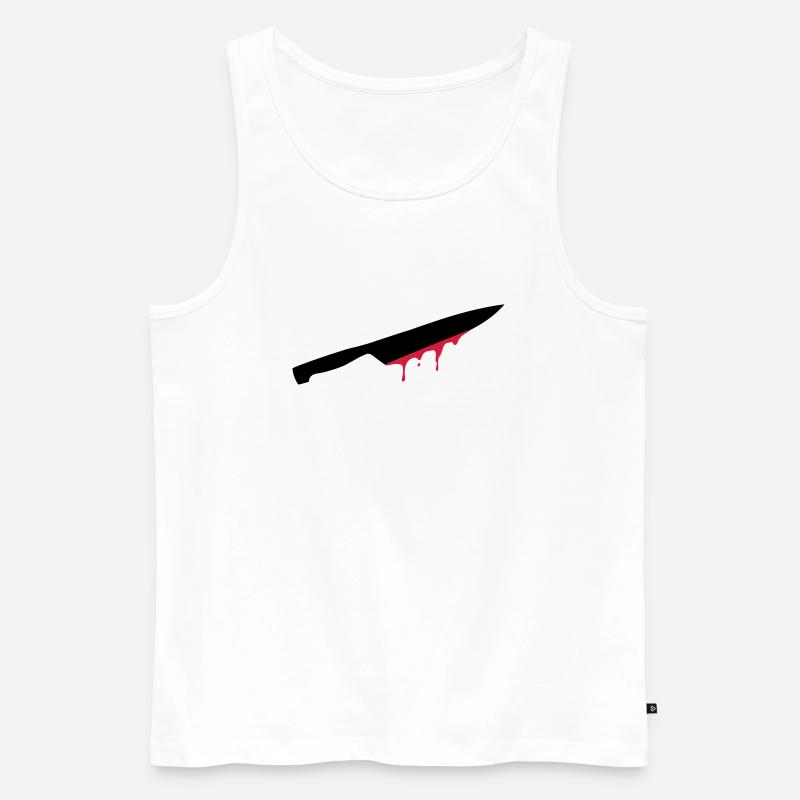 messer, klinge, blut, - Männer Premium Bio Tank Top - Weiß