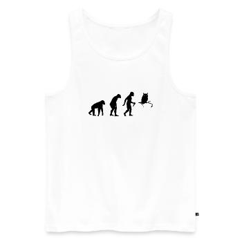 Owl Evolution - Men's Premium Organic Tank Top - white - Front - AI Model Male 178 light (178cm)