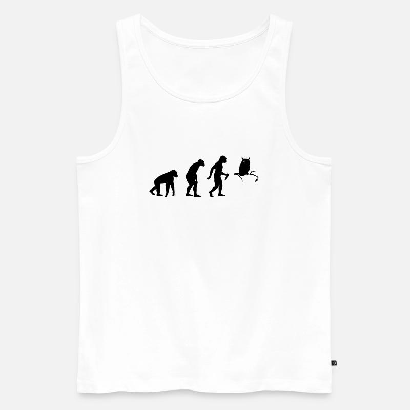 Owl Evolution - Männer Premium Bio Tank Top - Weiß