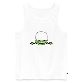 wand mauer gesicht kopf soldat tarnmuster krieg ar - Männer Premium Bio Tank Top - Weiß - Vorne - Michal (187cm)