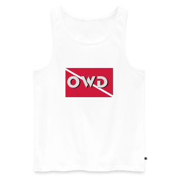 owd diver flag Taucher Tauchen - Männer Premium Bio Tank Top - Weiß - Vorne - AI Model Male 178 light (178cm)
