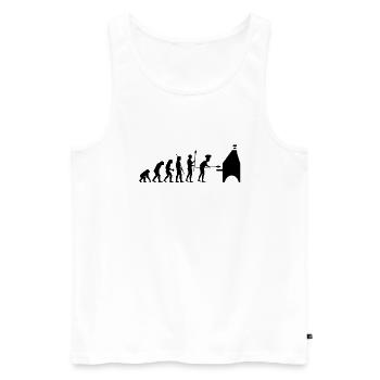 evolution pizza - Männer Premium Bio Tank Top - Weiß - Vorne - AI Model Male 178 light (178cm)