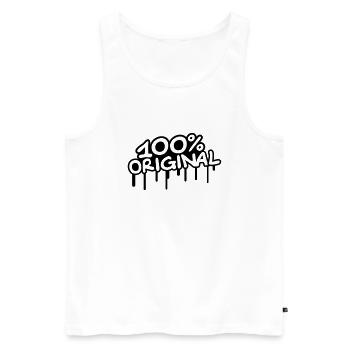 100 Procent Original - Men's Premium Organic Tank Top - white - Front - AI Model Male 178 light (178cm)