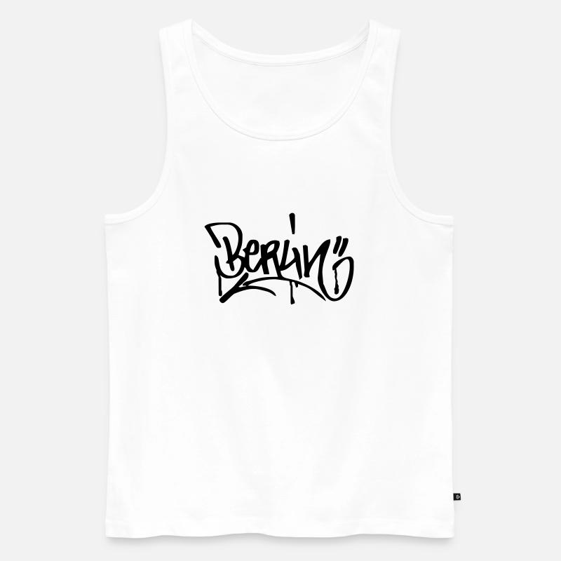 Berlin Graffiti Fanshirt - Männer Premium Bio Tank Top - Weiß