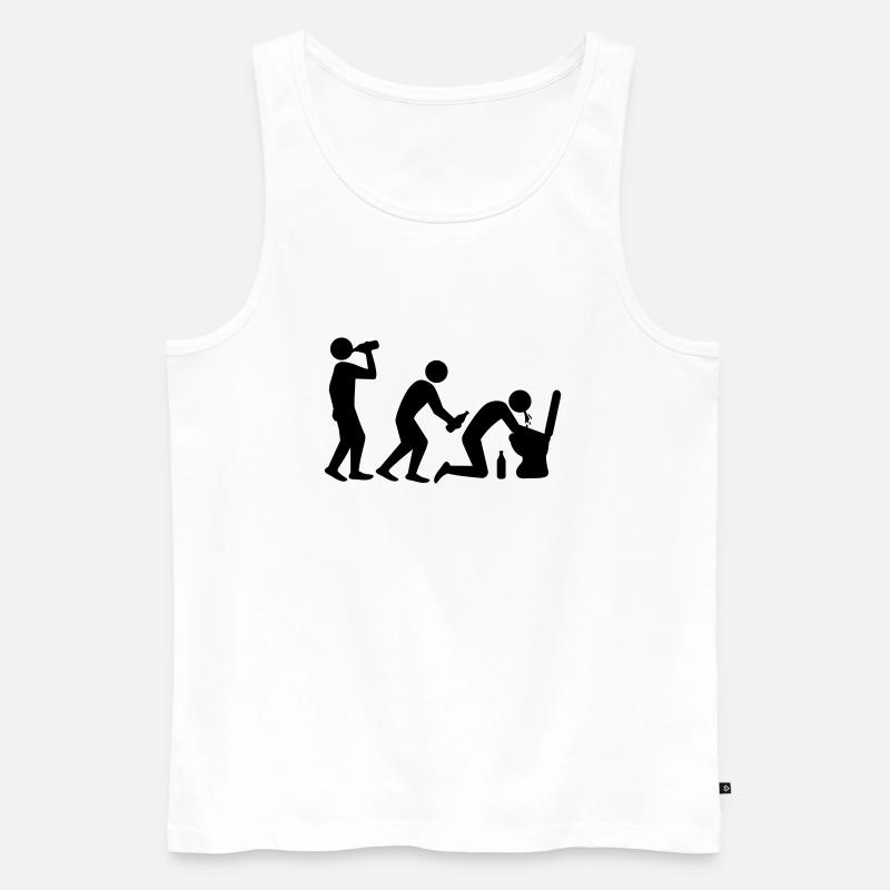 Drunken Evolution - Männer Premium Bio Tank Top - Weiß