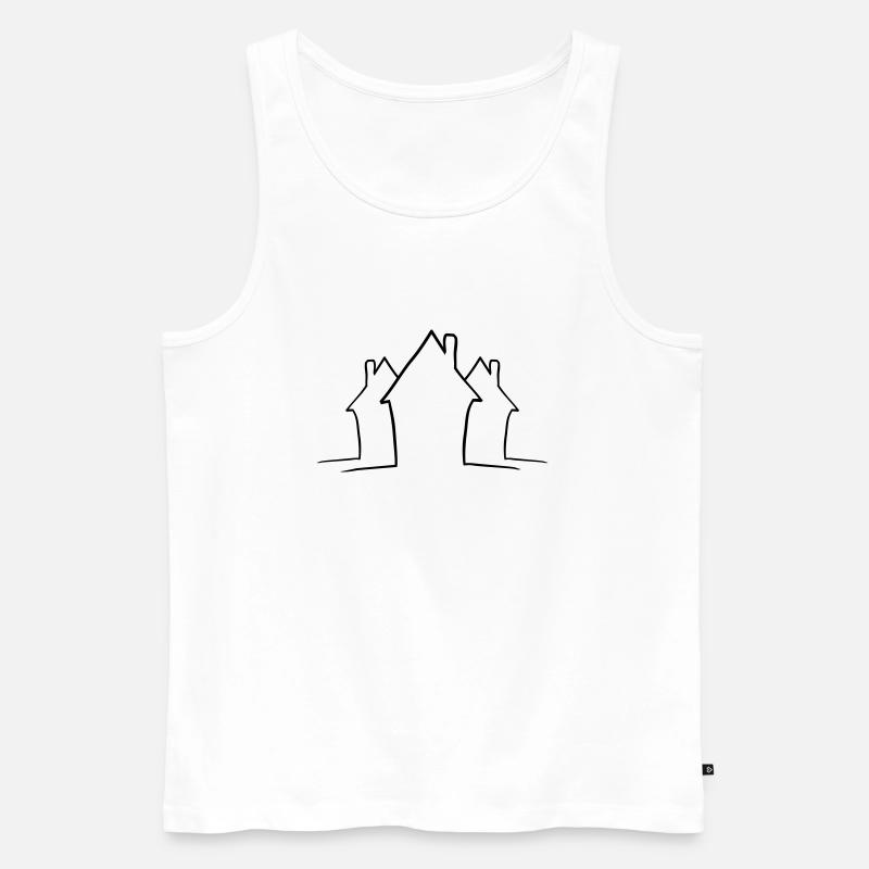 Lignes de maisons de quartier - Débardeur bio Premium Homme - blanc