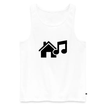 House Music - Débardeur bio Premium Homme - blanc - Devant - AI Model Male 178 light (178cm)
