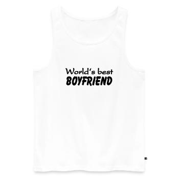 World's best Boyfriend - Männer Premium Bio Tank Top - Weiß - Vorne - Michal (187cm)