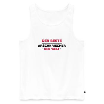 Arschkriecher Arschkriecherin Heuchler Heuchlerin - Männer Premium Bio Tank Top - Weiß - Vorne - AI Model Male 178 light (178cm)