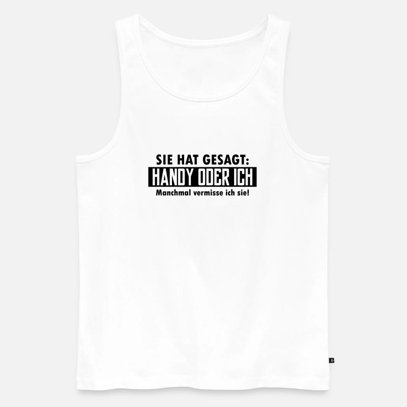 handy oder ich - Männer Premium Bio Tank Top - Weiß