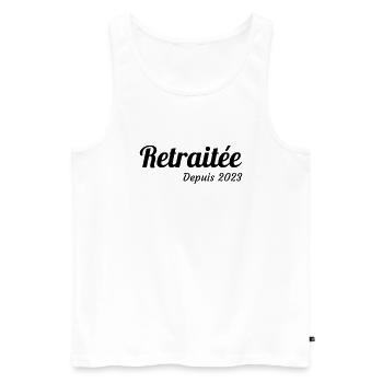 Retirement Retired Ruhestand Retraite Retraitée - Men's Premium Organic Tank Top - white - Front - AI Model Male 178 light (178cm)