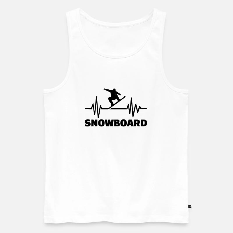 Snowboard - Männer Premium Bio Tank Top - Weiß