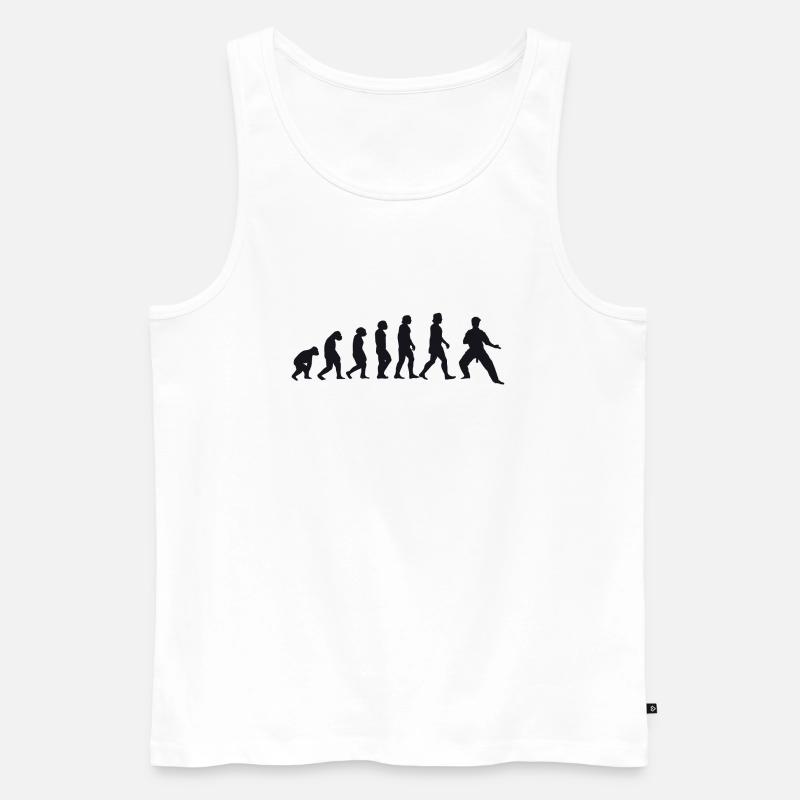Evolution of Karate - Männer Premium Bio Tank Top - Weiß