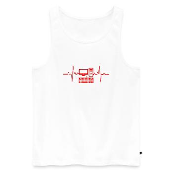 Heartbeat PC Gamer Computer Programmer - Men's Premium Organic Tank Top - white - Front - AI Model Male 178 light (178cm)