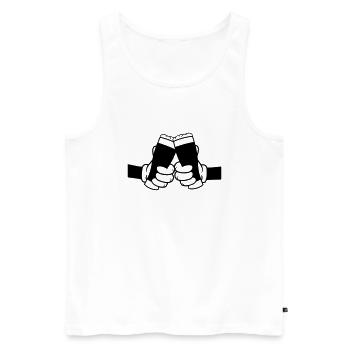 Comic 2 Friends Beer Glasses - Men's Premium Organic Tank Top - white - Front - AI Model Male 178 light (178cm)