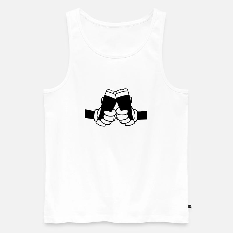 Comic 2 Freunde Biergläser - Männer Premium Bio Tank Top - Weiß
