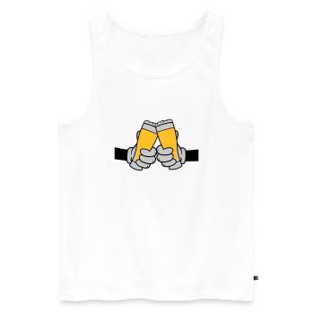 2 Friends Toast Beer Glass - Men's Premium Organic Tank Top - white - Front - AI Model Male 178 light (178cm)