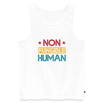Non Fungible Human - Men's Premium Organic Tank Top - white - Front - AI Model Male 178 light (178cm)