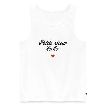 petite-sœur en or - Débardeur bio Premium Homme - blanc - Devant - Michal (187cm)