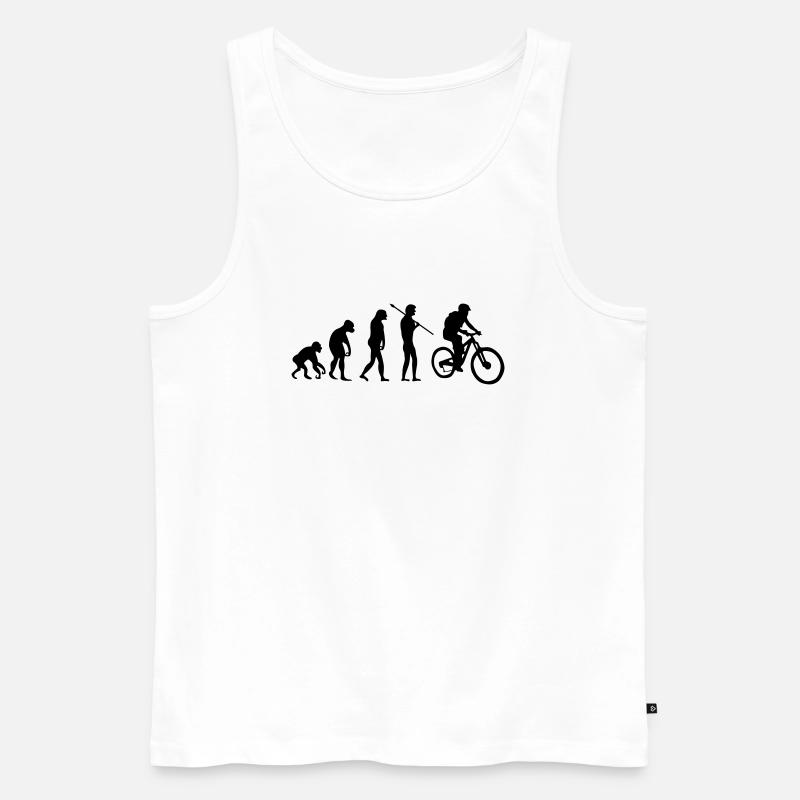 Biker Evolution - Men's Premium Organic Tank Top - white