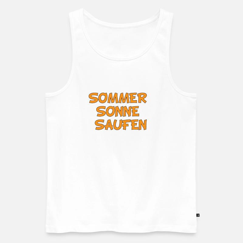 Sommer Sonne Saufen - Männer Premium Bio Tank Top - Weiß